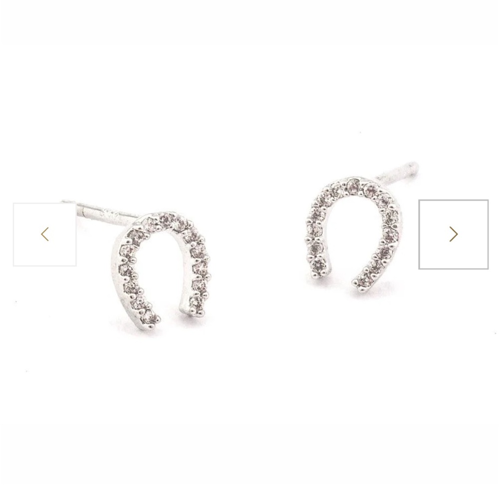 TAI Mini Horseshoe Earrings, silver